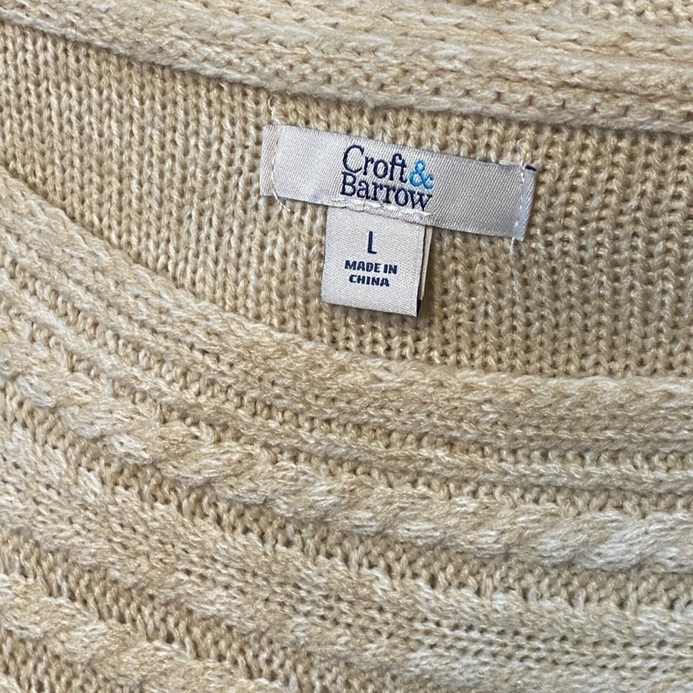 Croft & Barrow Women's Textured Beige Sweater - Picture 3 of 8